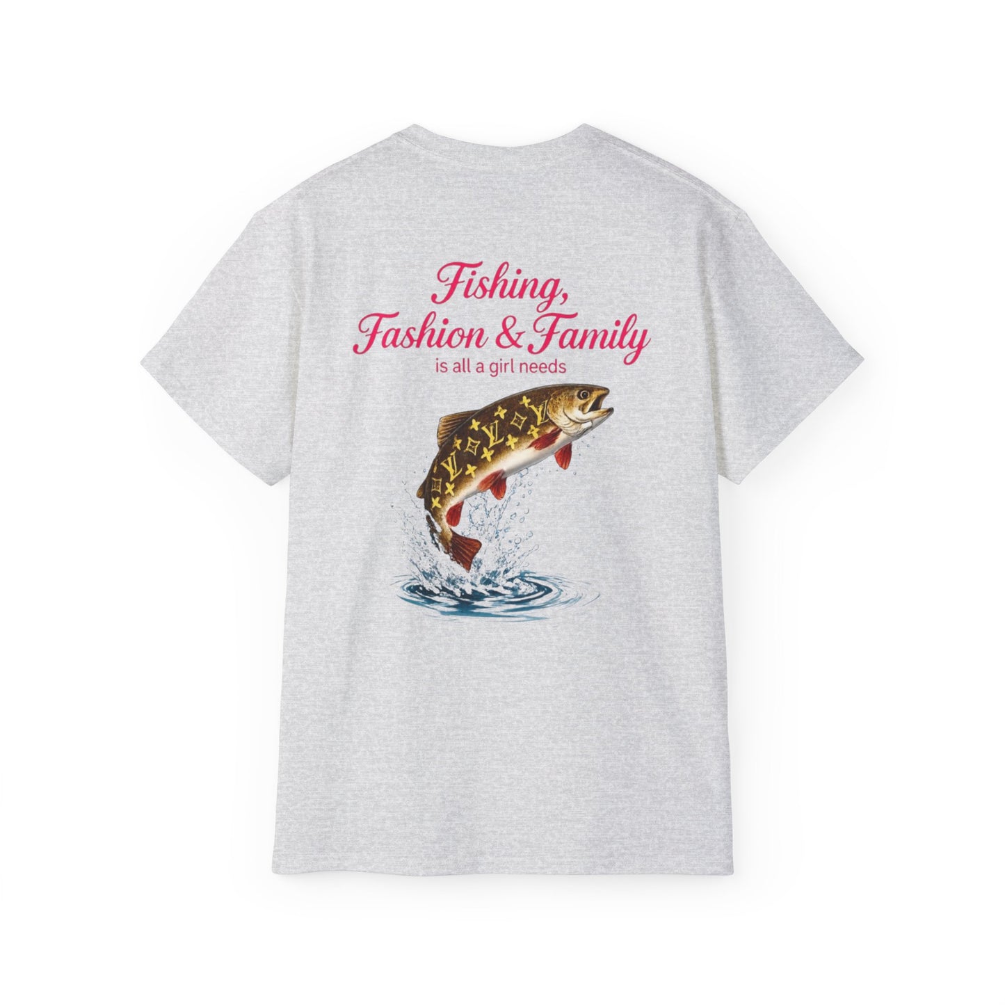 Fishing, Fashion & Family Tee — Women’s Fishing Graphic T-Shirt