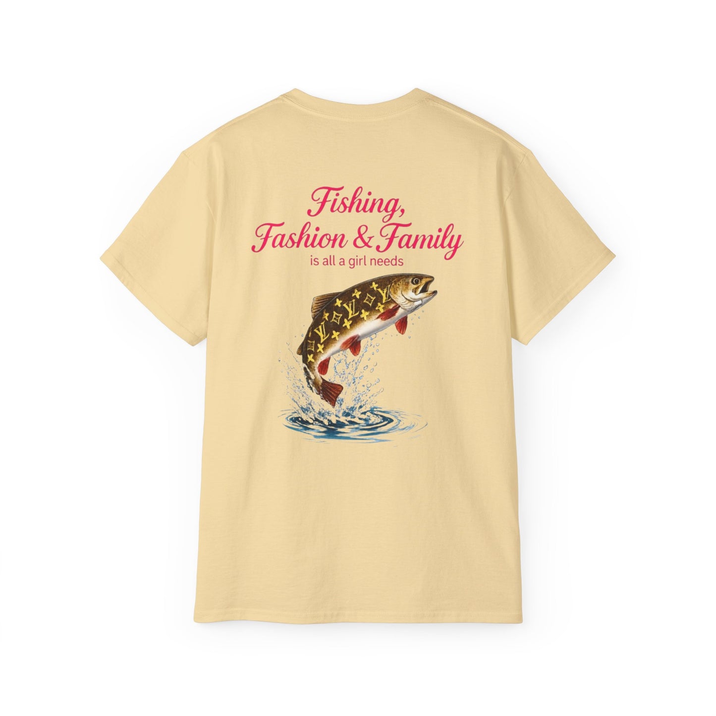 Fishing, Fashion & Family Tee — Women’s Fishing Graphic T-Shirt