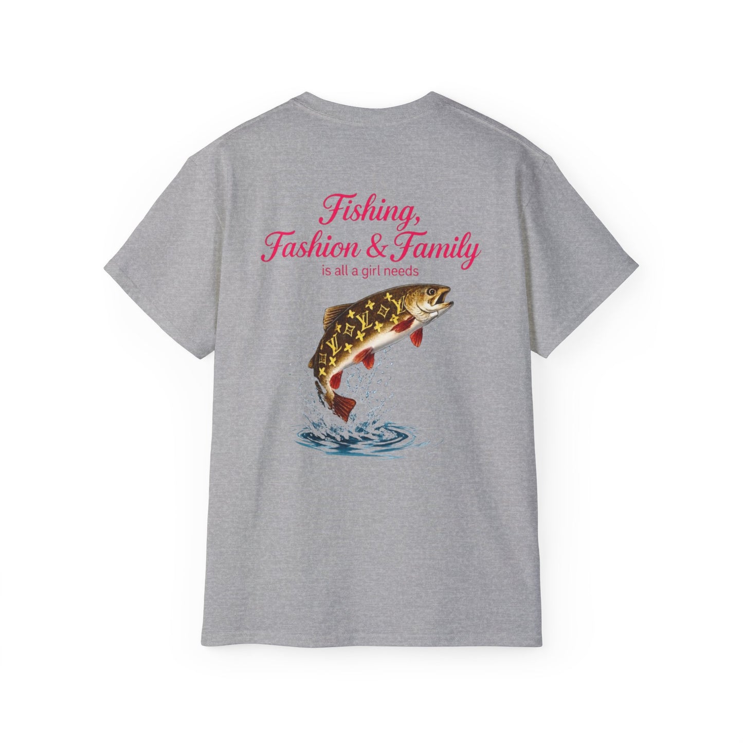 Fishing, Fashion & Family Tee — Women’s Fishing Graphic T-Shirt