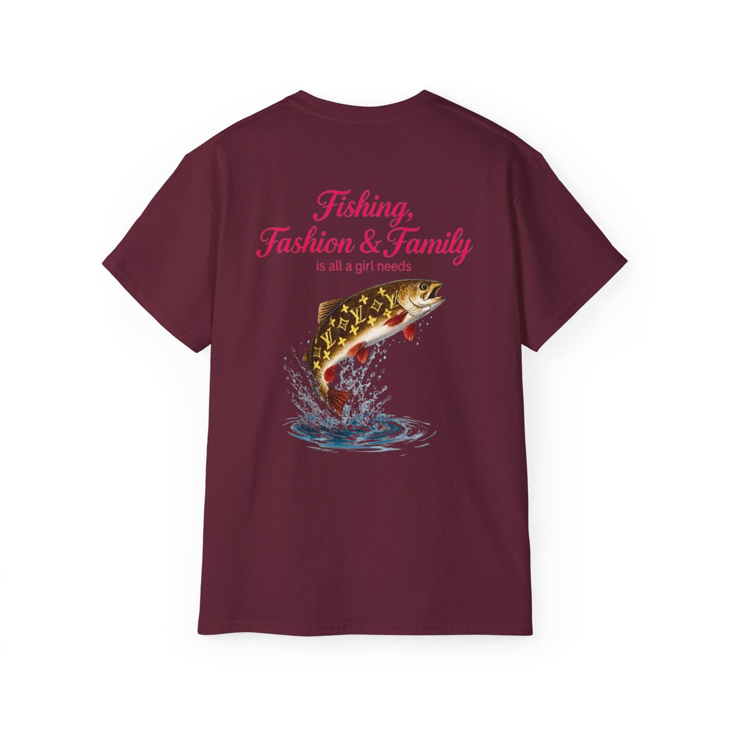 Fishing, Fashion & Family Tee — Women’s Fishing Graphic T-Shirt