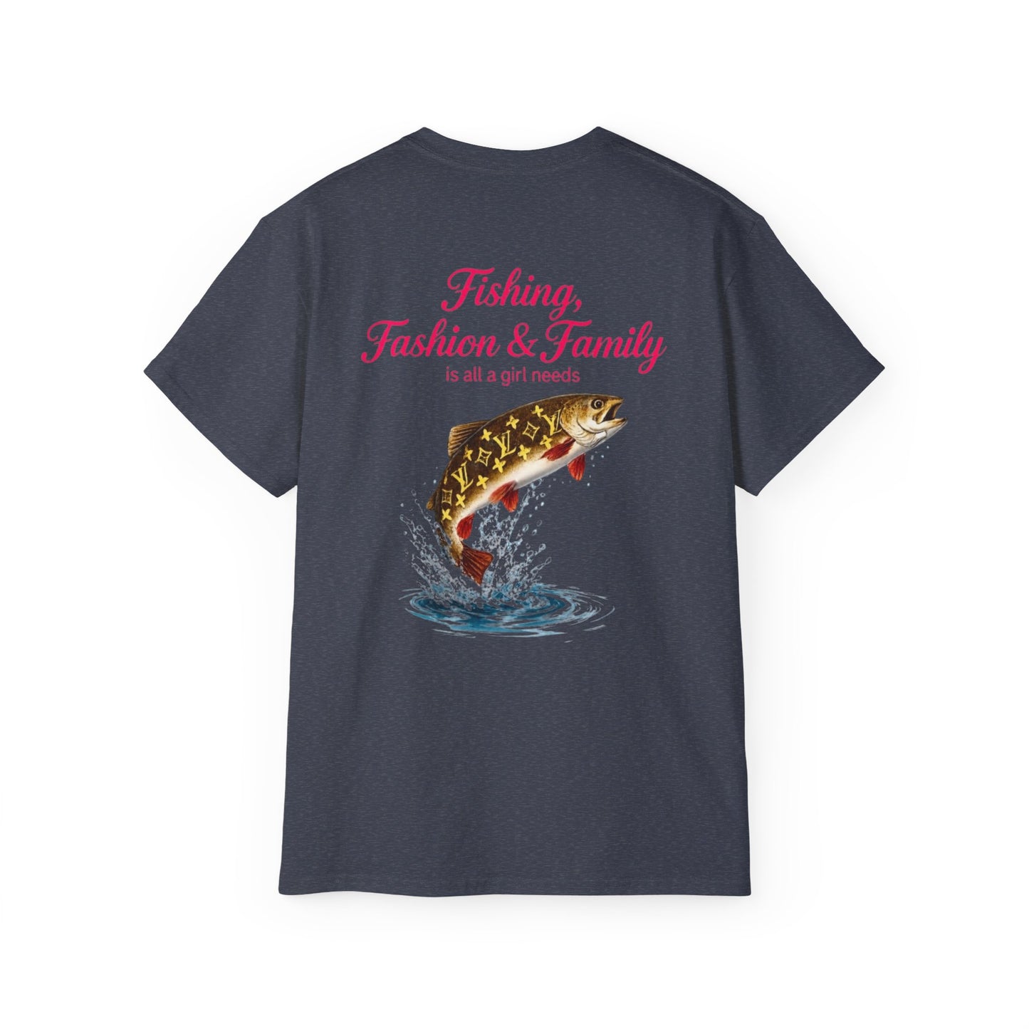 Fishing, Fashion & Family Tee — Women’s Fishing Graphic T-Shirt