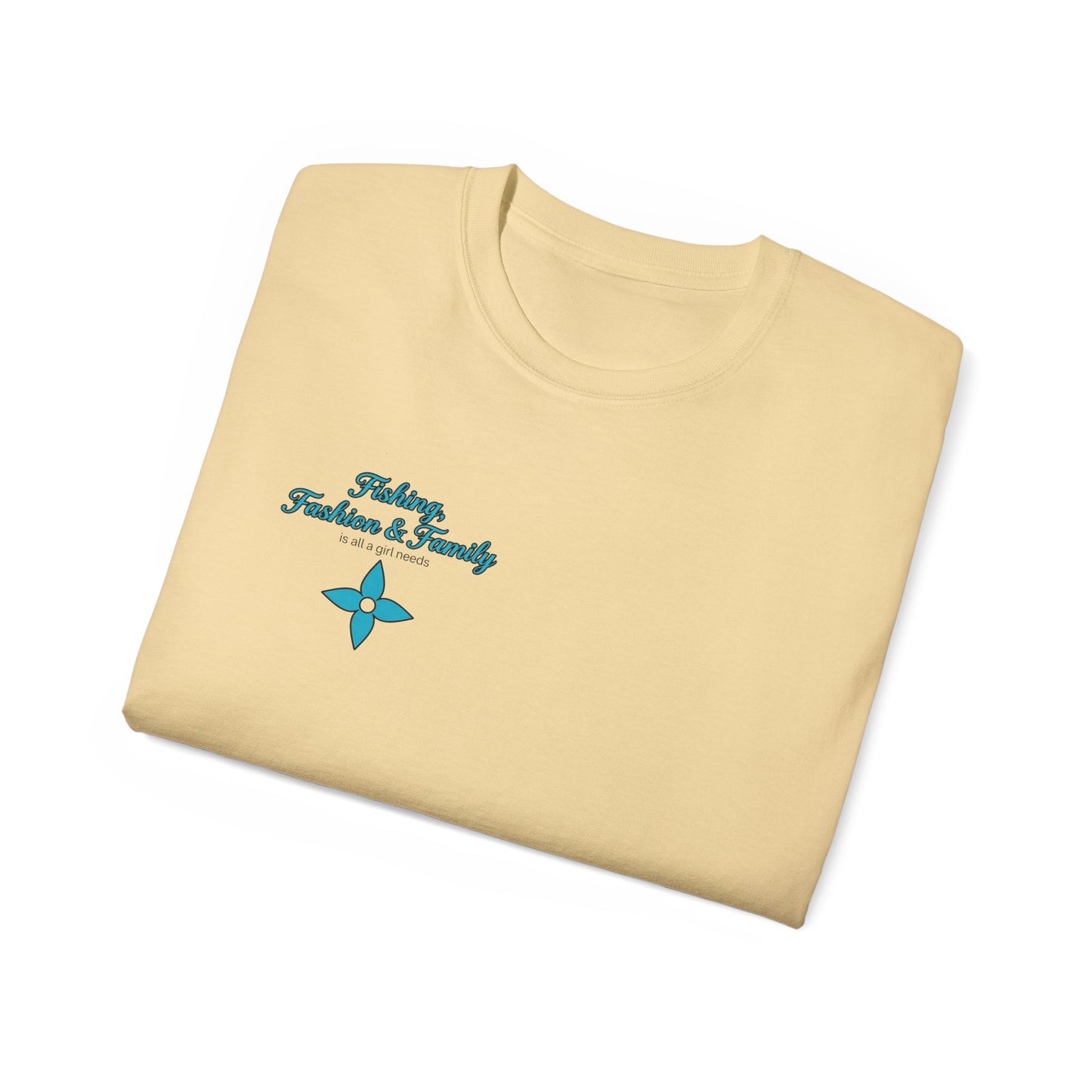 Fishing, Fashion & Family Tee — Women’s Fishing Graphic T-Shirt