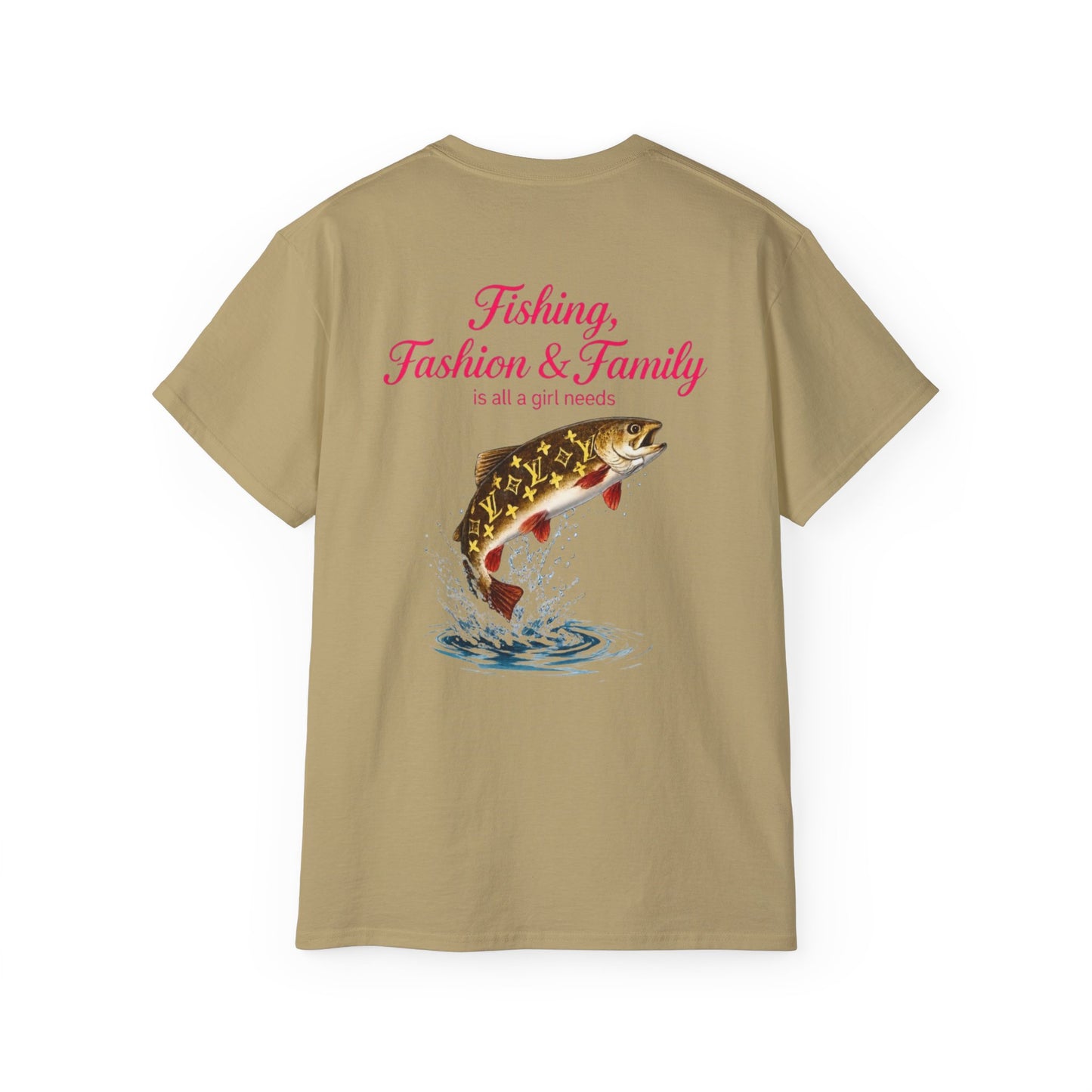 Fishing, Fashion & Family Tee — Women’s Fishing Graphic T-Shirt