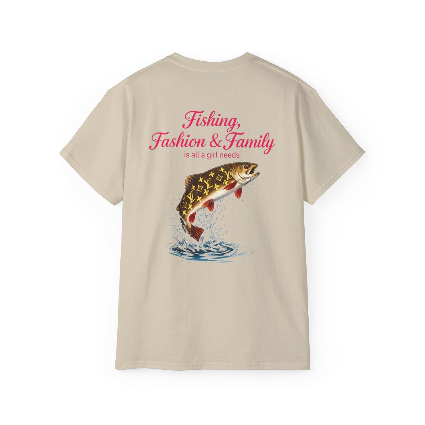 Fishing, Fashion & Family Tee — Women’s Fishing Graphic T-Shirt