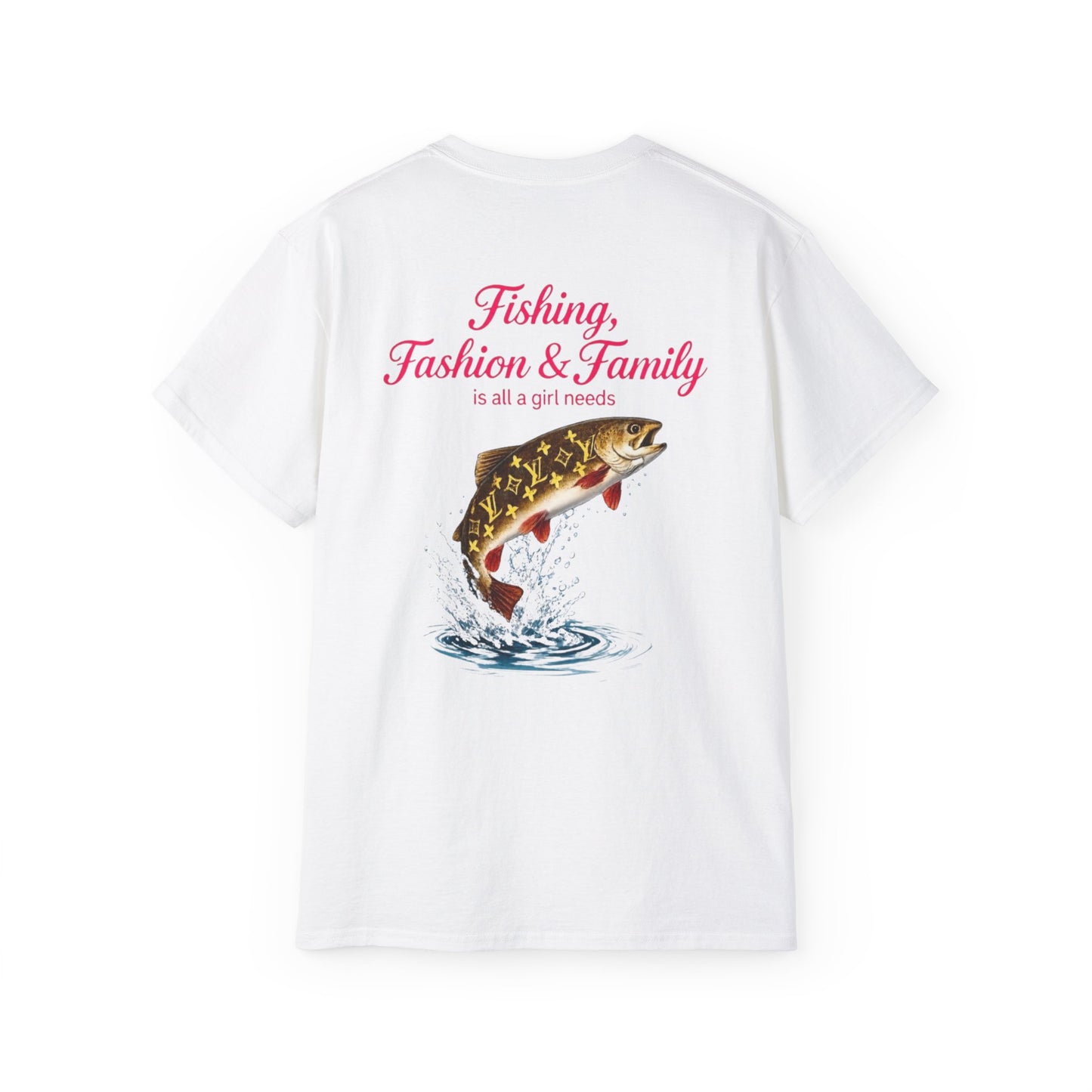 Fishing, Fashion & Family Tee — Women’s Fishing Graphic T-Shirt
