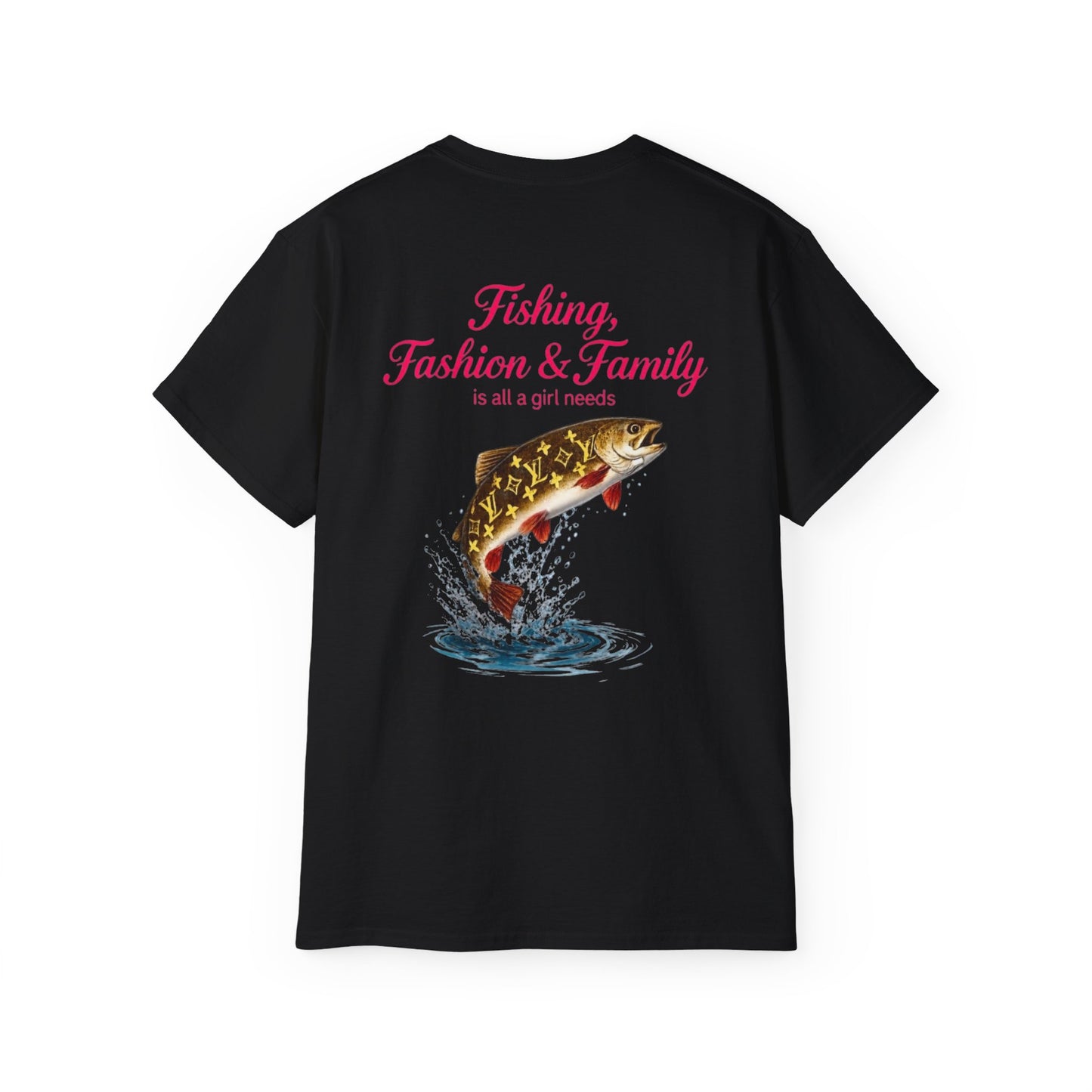 Fishing, Fashion & Family Tee — Women’s Fishing Graphic T-Shirt